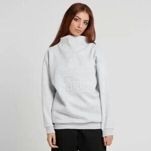 ADODAS Mock neck Ribbed cuffs and hem Embossed Trefoil logo on front NWT  size L